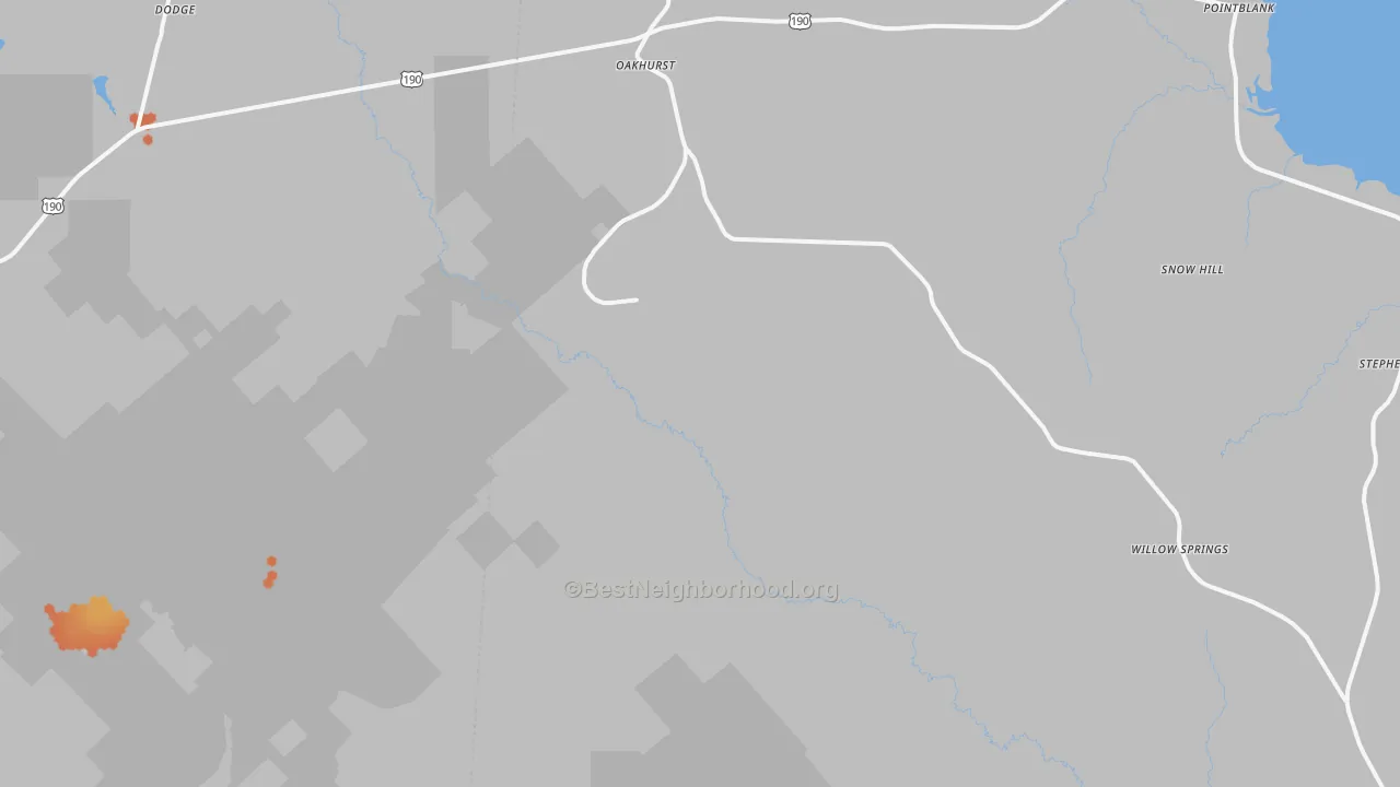 Bike Grade map of Oakhurst, TX