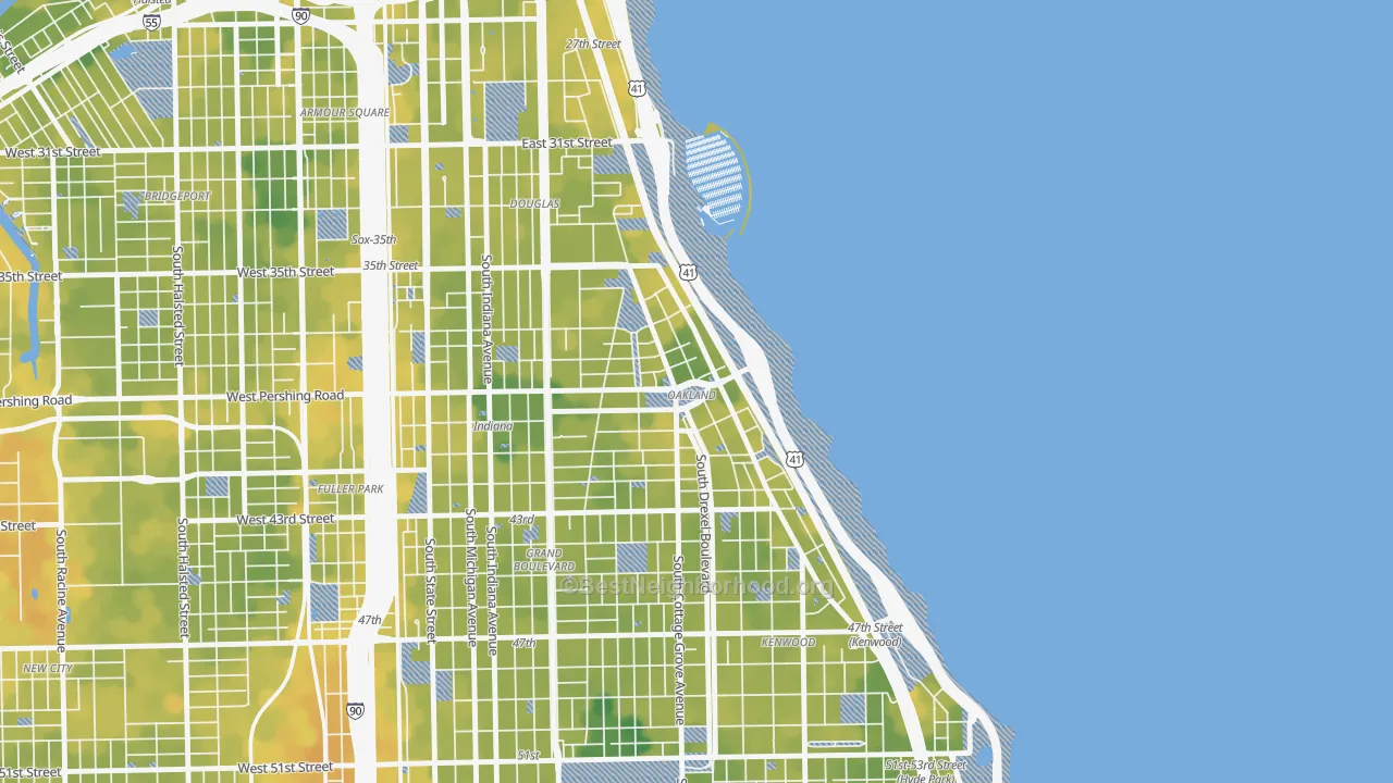Bike Grade map of Oakland, Chicago, IL