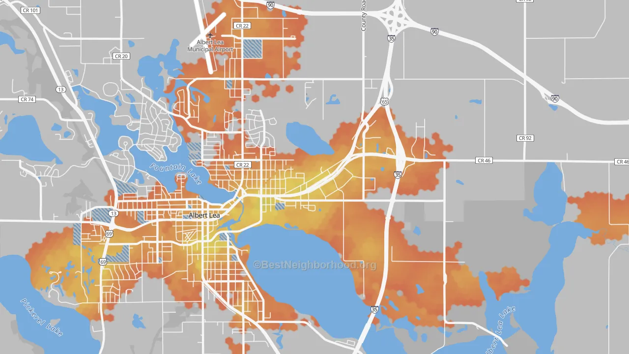 Bike Grade map of Oakland, MN