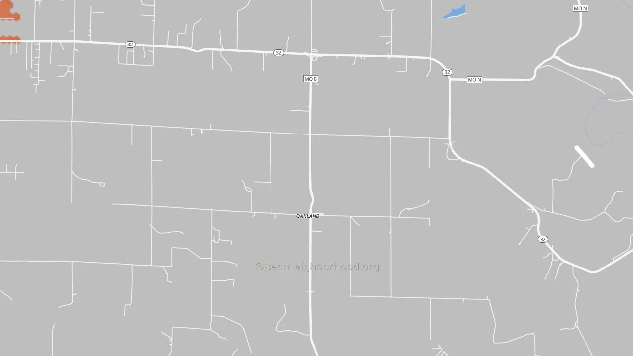 Bike Grade map of Oakland, MO