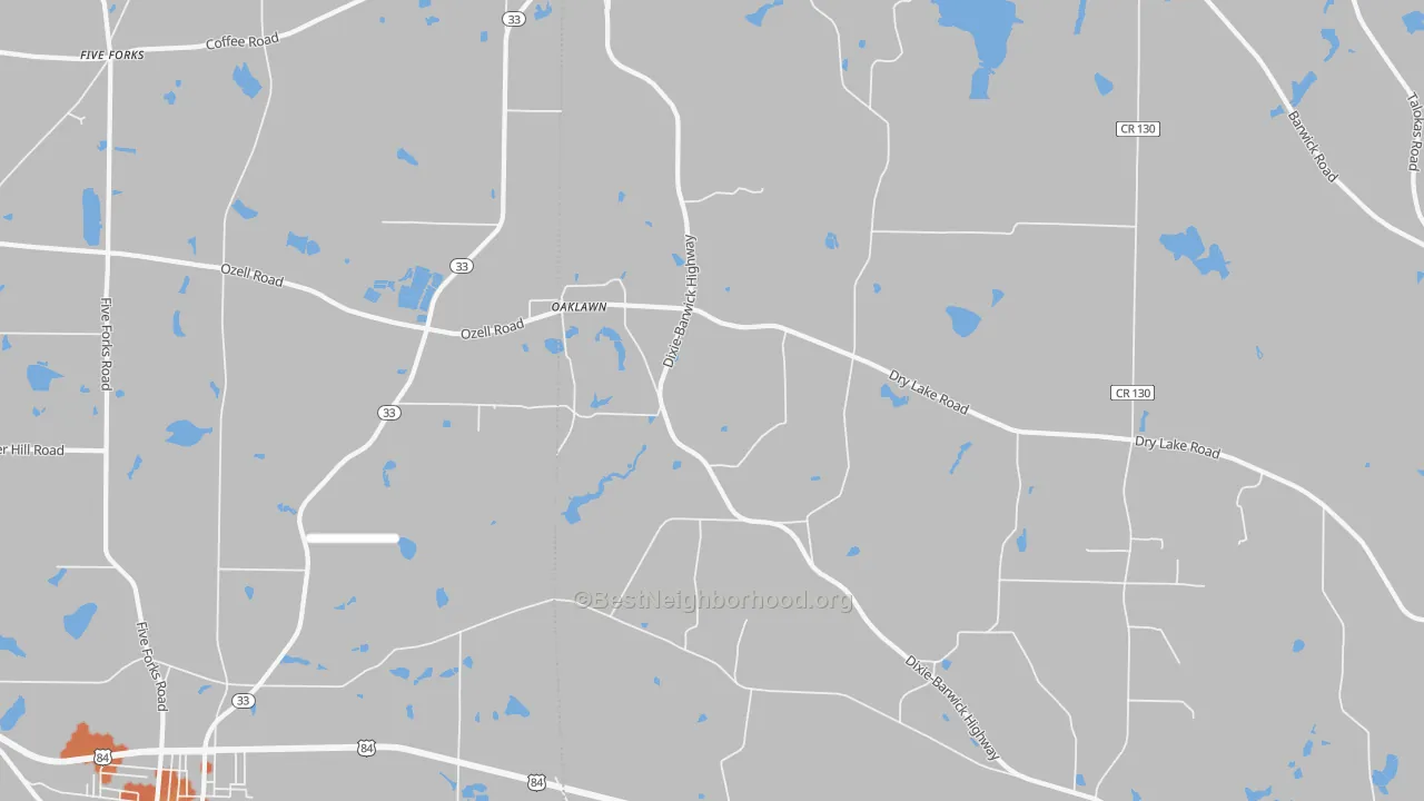 Bike Grade map of Oaklawn, GA