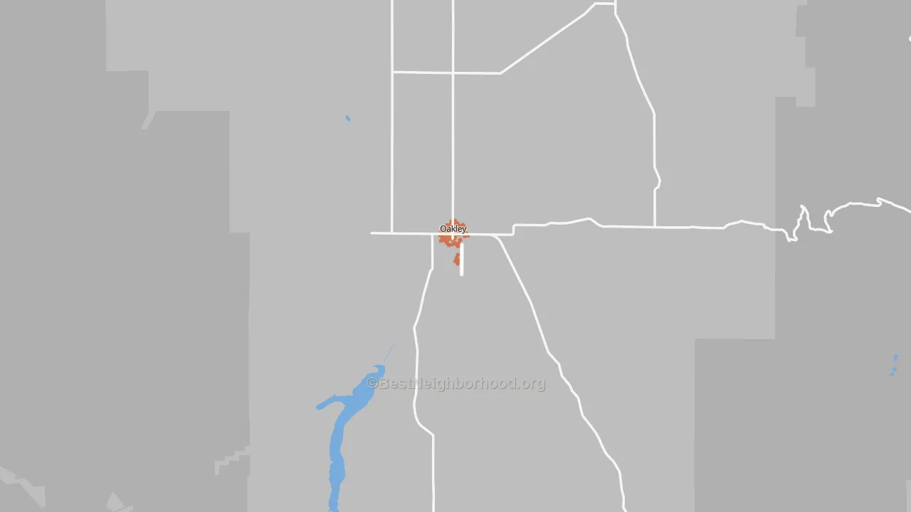 Bike Grade map of Oakley, ID