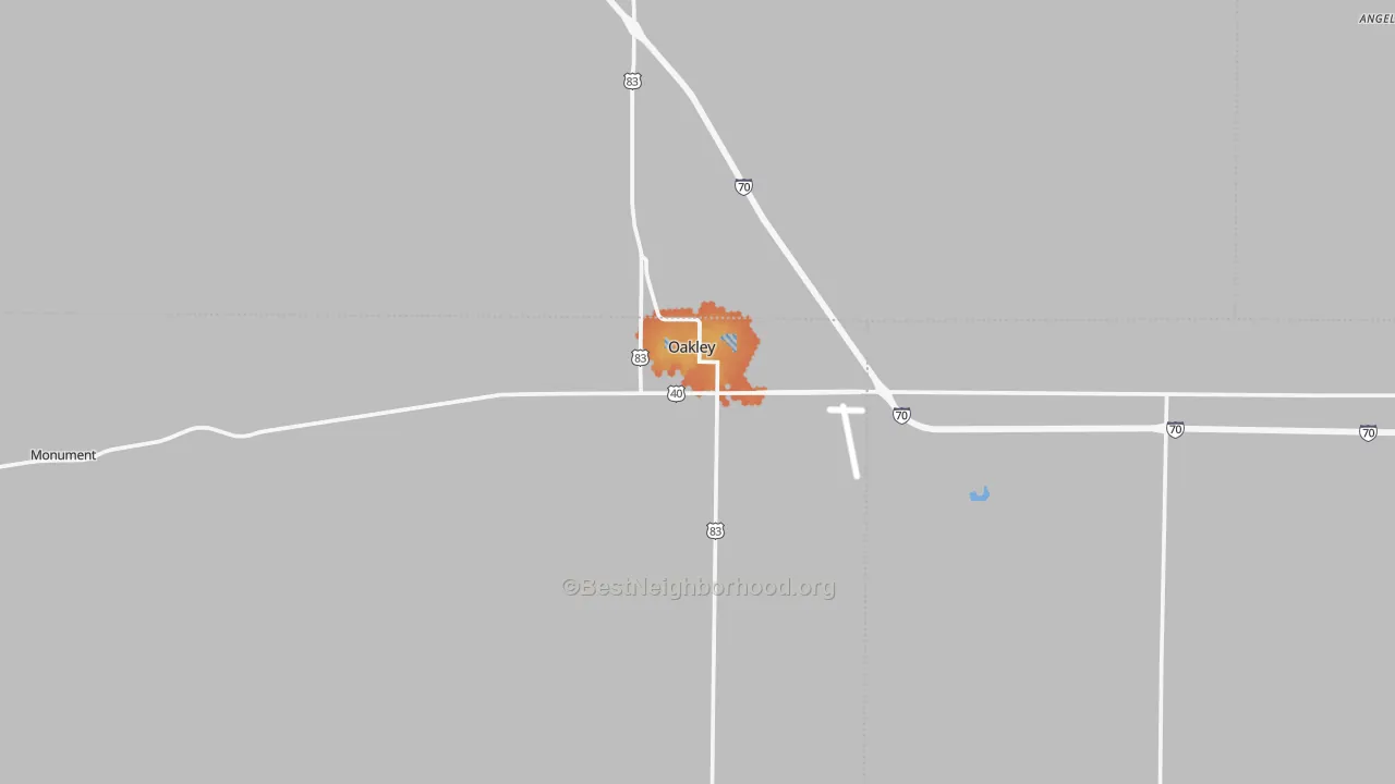 Bike Grade map of Oakley, KS