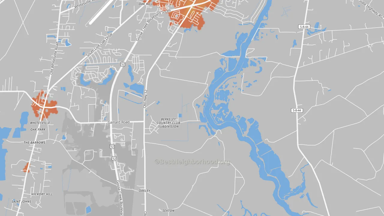 Bike Grade map of Oakley, SC