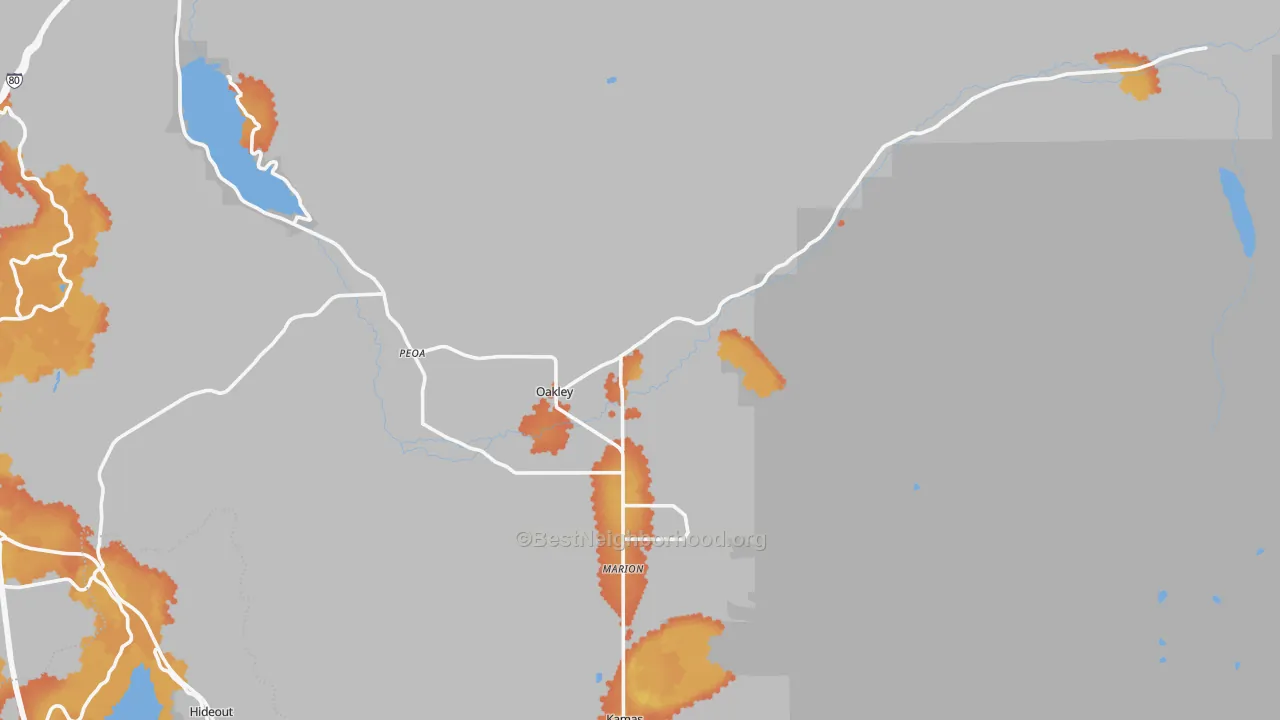 Bike Grade map of Oakley, UT