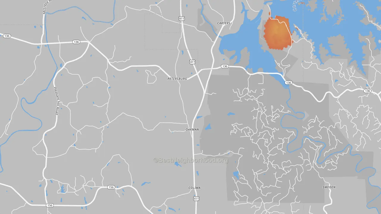 Bike Grade map of Oakman, GA