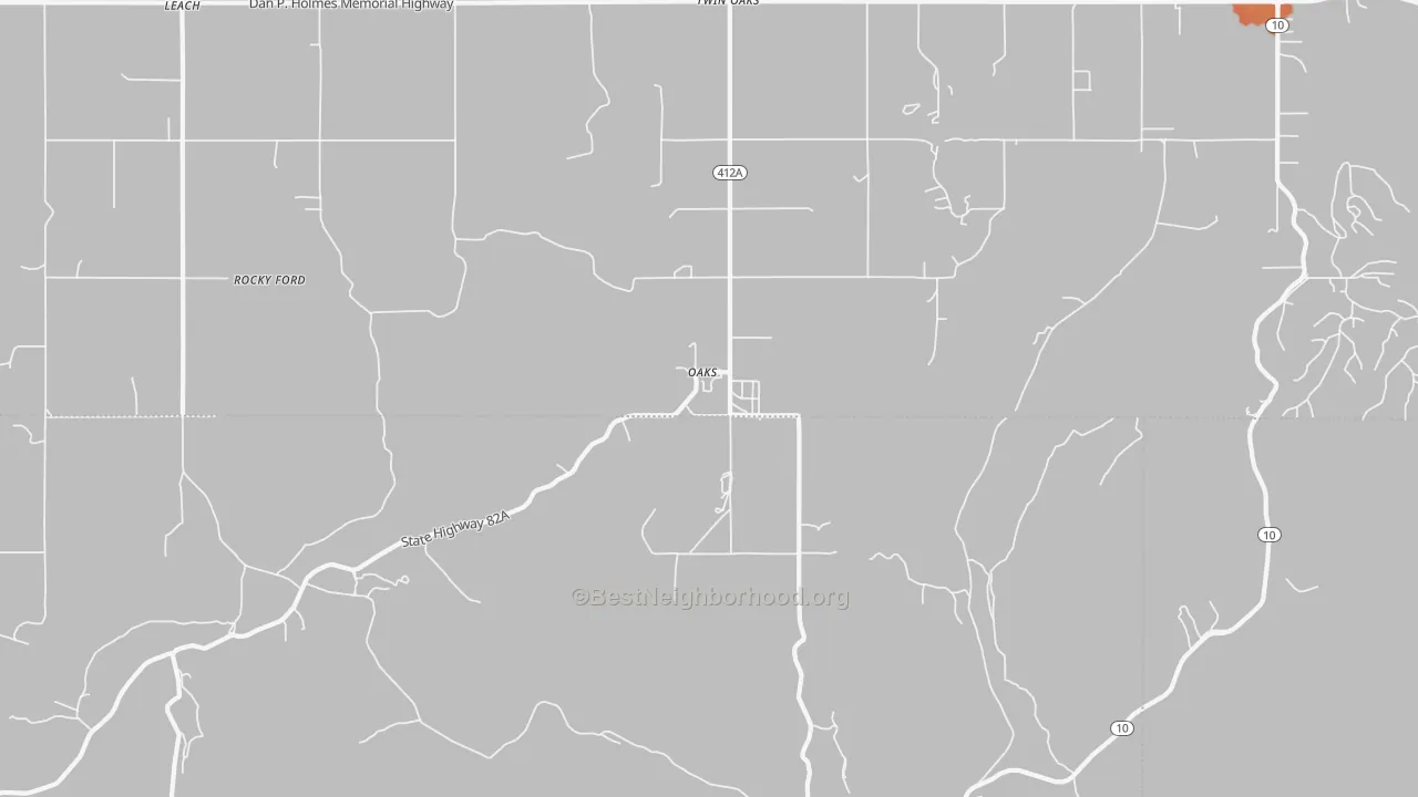 Bike Grade map of Oaks, OK