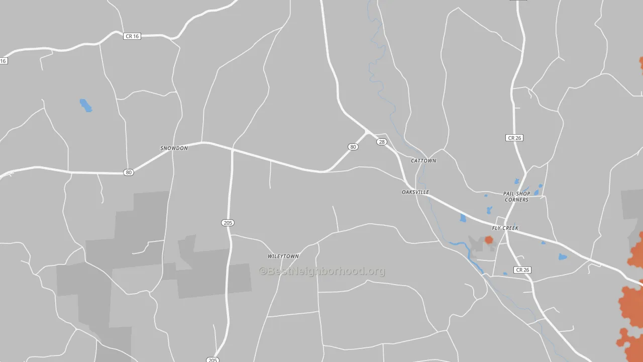 Bike Grade map of Oaksville, NY