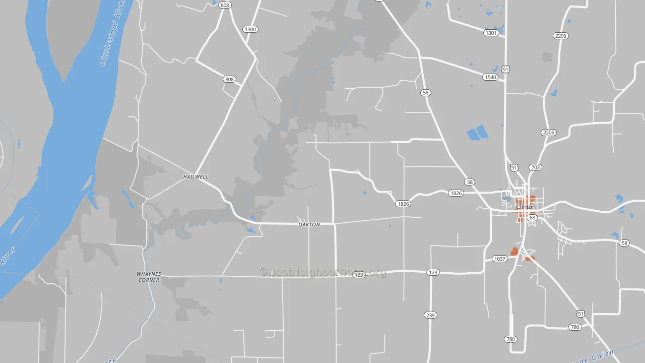 Bike Grade map of Oakton, KY