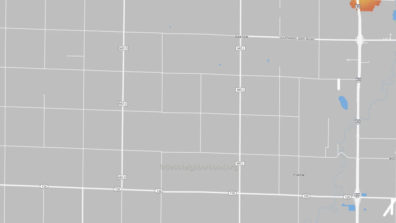 Bike Grade map of Oakton, MO