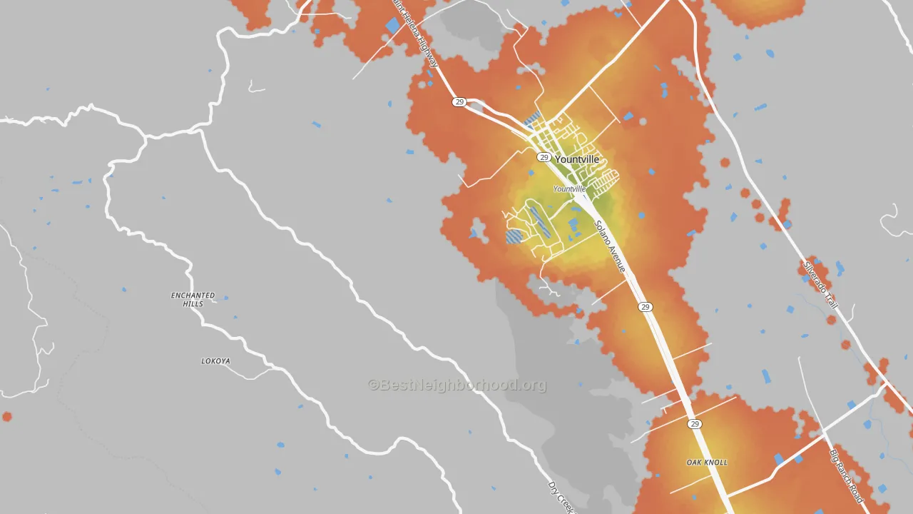 Bike Grade map of Oakville, CA