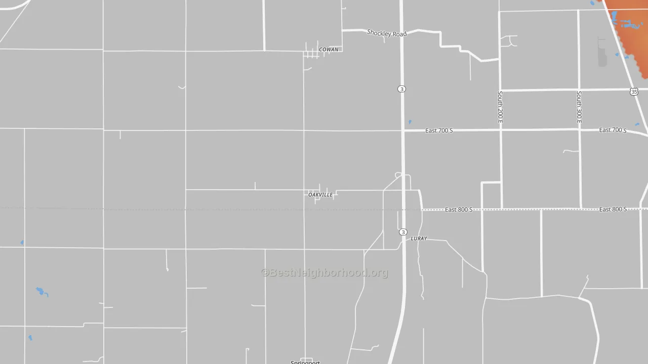 Bike Grade map of Oakville, IN