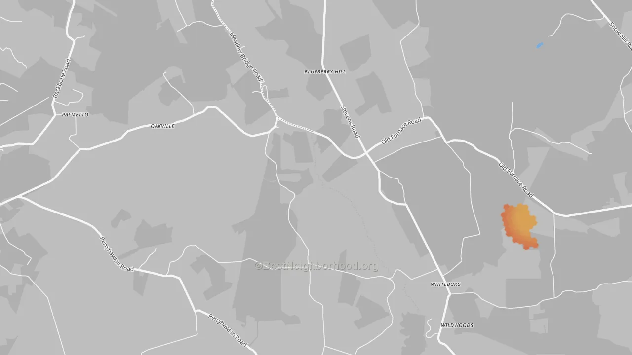Bike Grade map of Oakville, MD