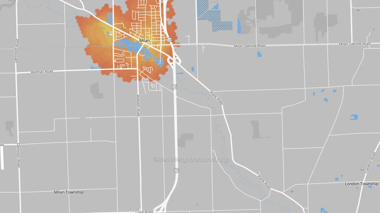 Bike Grade map of Oakville, MI