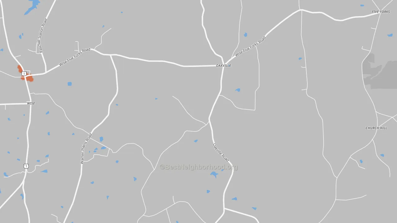 Bike Grade map of Oakville, NC