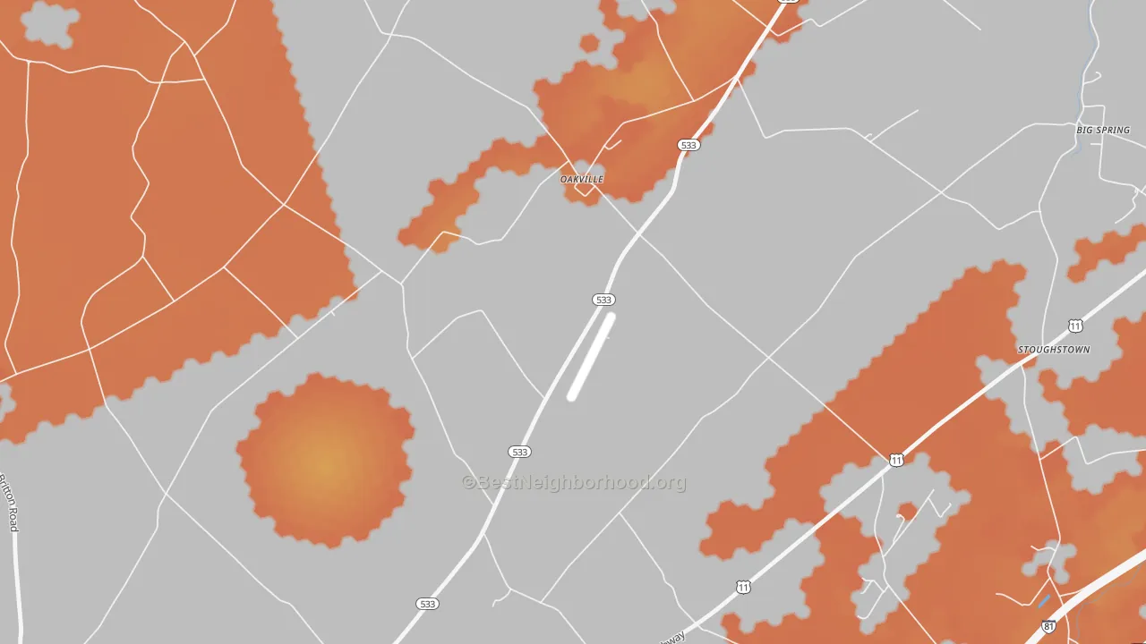 Bike Grade map of Oakville, PA