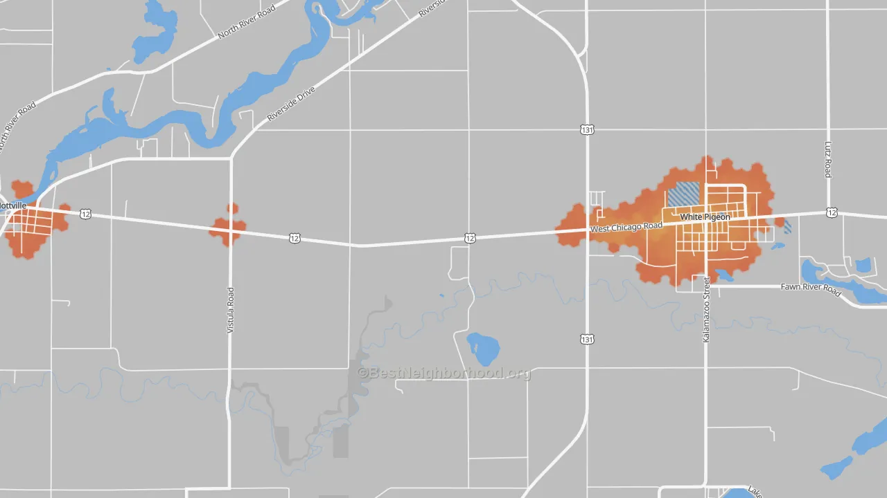 Bike Grade map of Oakwood, MI