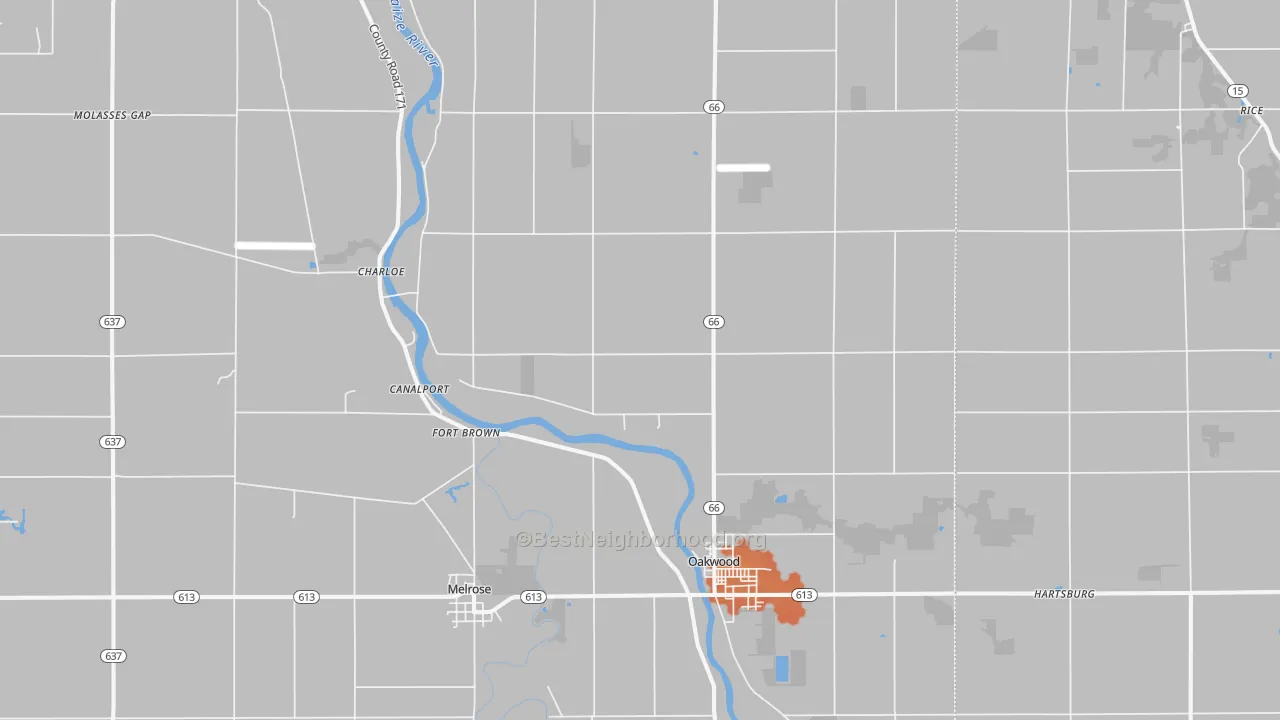 Bike Grade map of Oakwood, OH