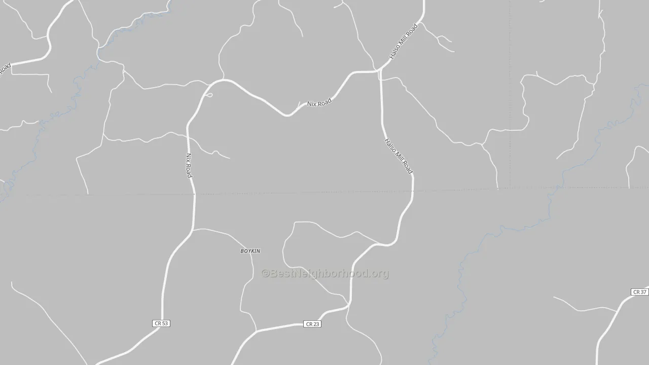 Bike Grade map of Oaky Streak, AL