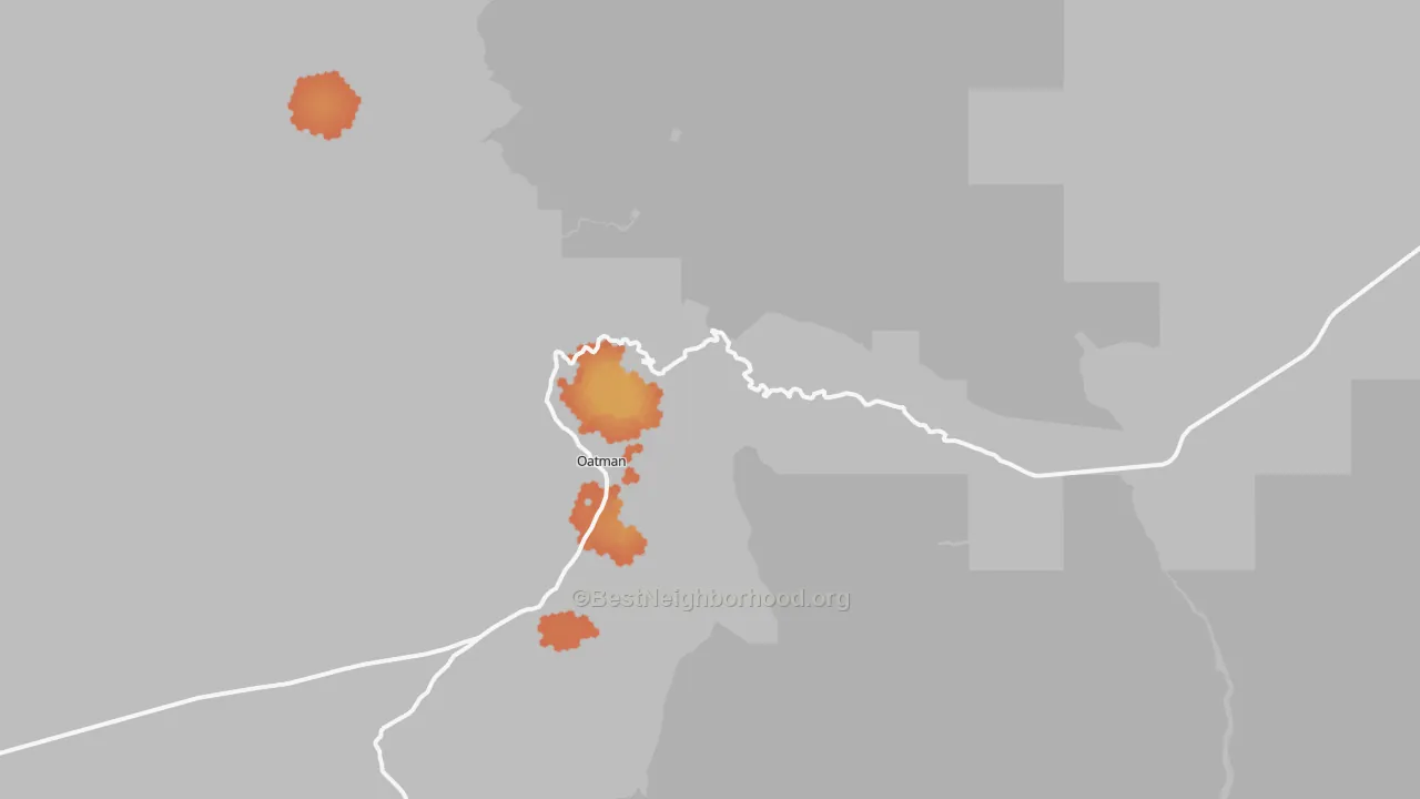 Bike Grade map of Oatman, AZ
