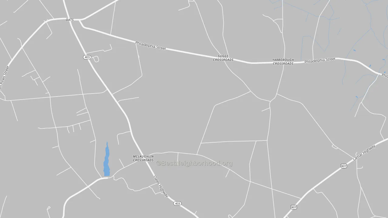 Bike Grade map of Oats, SC