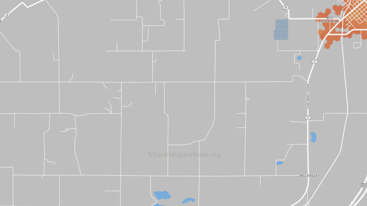 Bike Grade map of Oatsville, IN