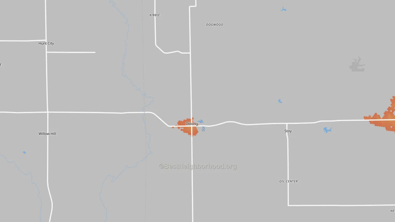 Bike Grade map of Oblong, IL