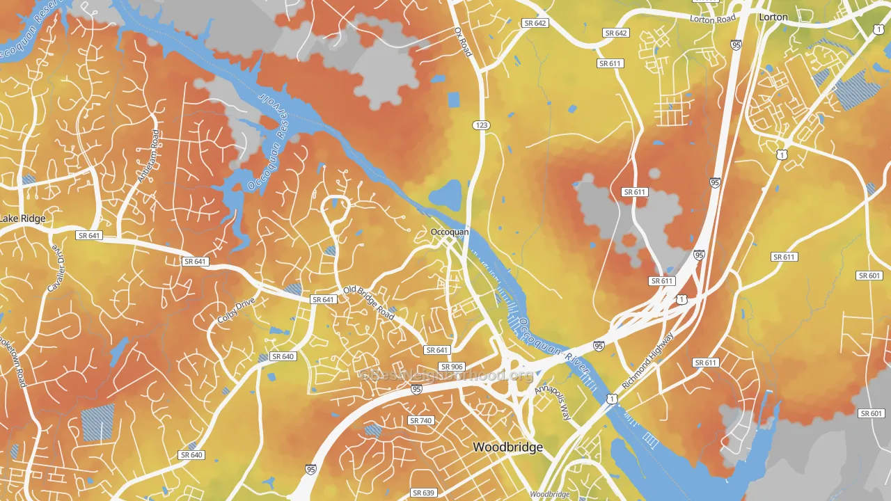 Bike Grade map of Occoquan, VA