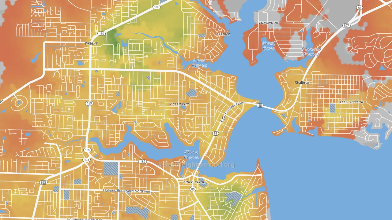 Bike Grade map of Ocean City, FL