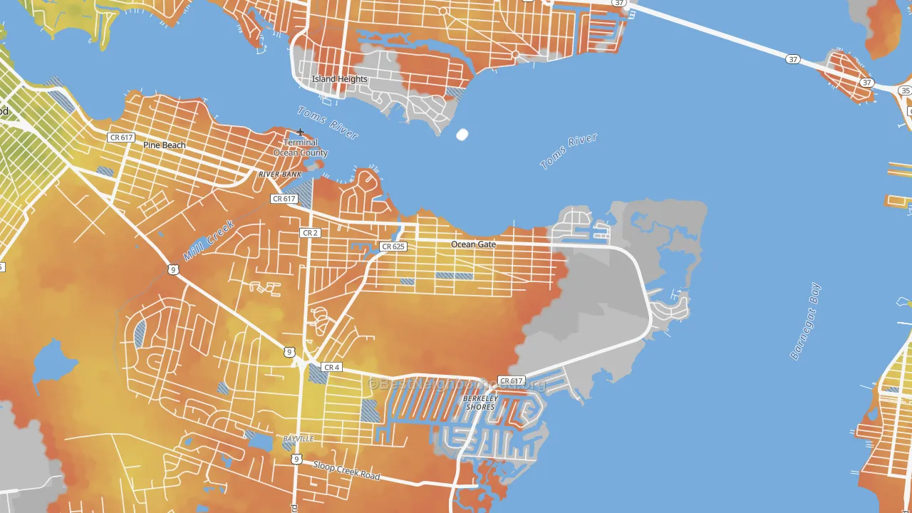 Bike Grade map of Ocean Gate, NJ