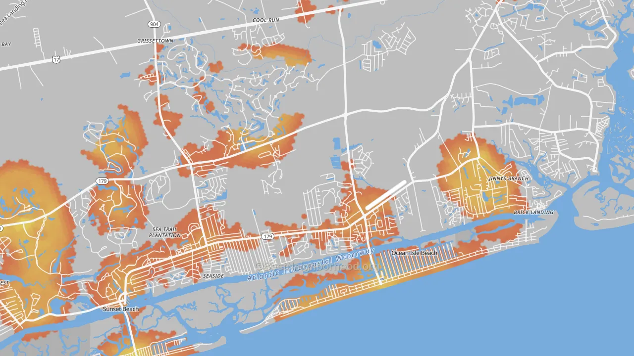 Bike Grade map of Ocean Isle Beach, NC