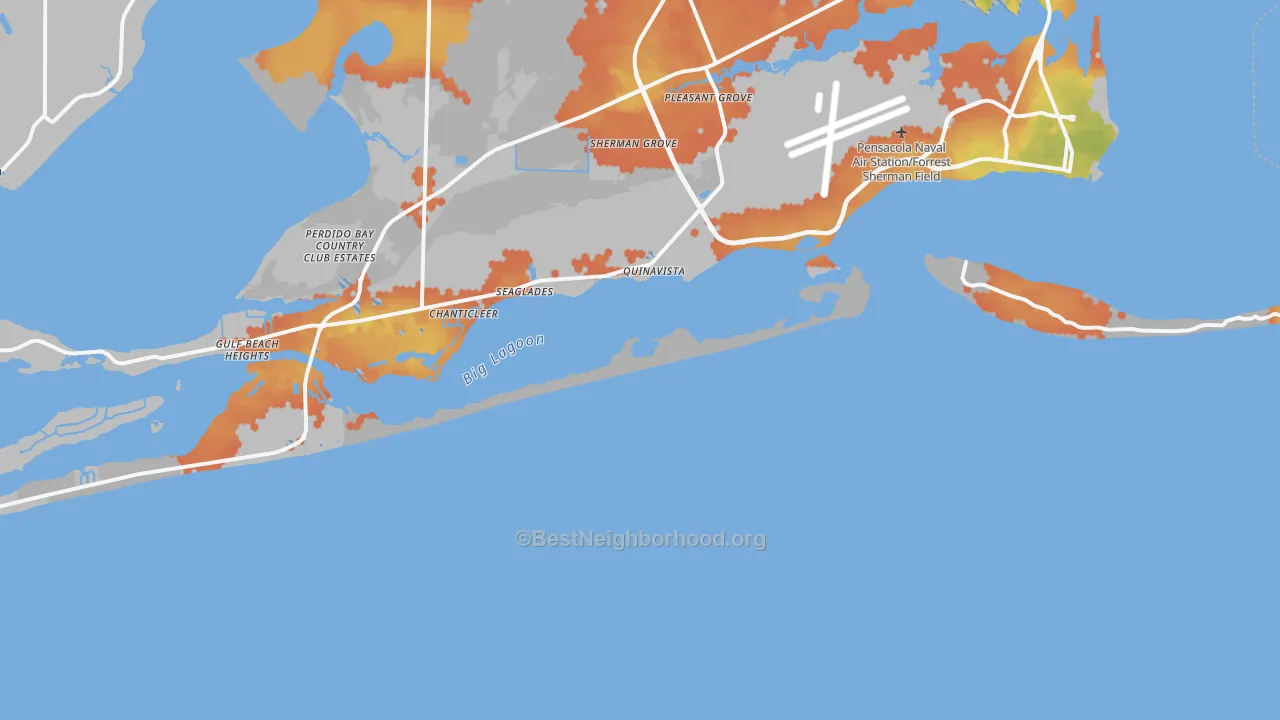 Bike Grade map of Ocean Springs, FL