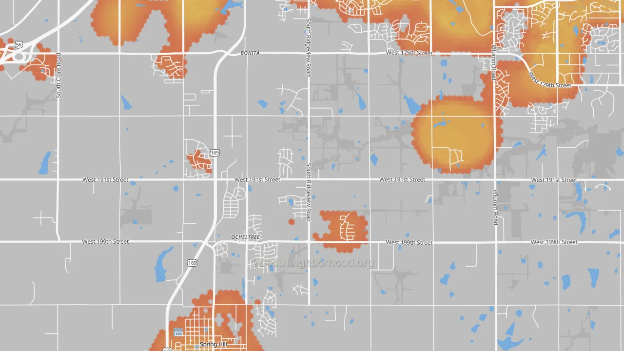 Bike Grade map of Ocheltree, KS