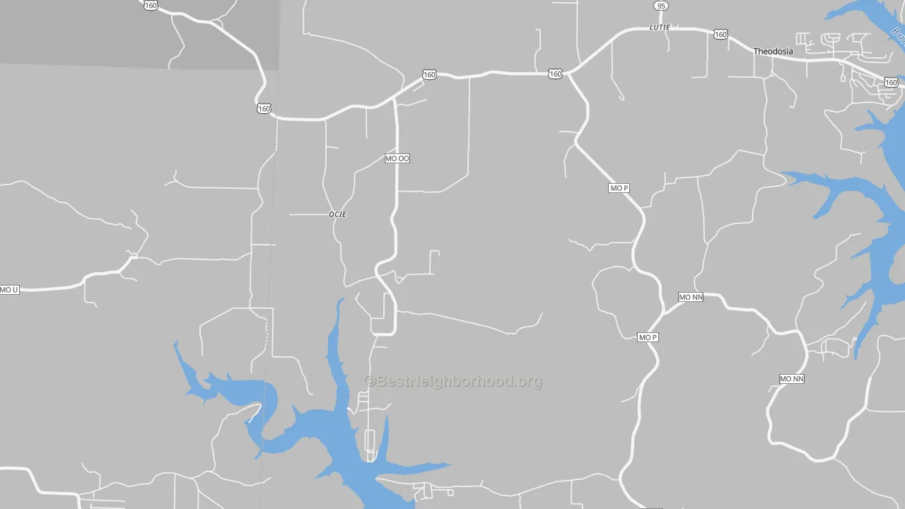 Bike Grade map of Ocie, MO