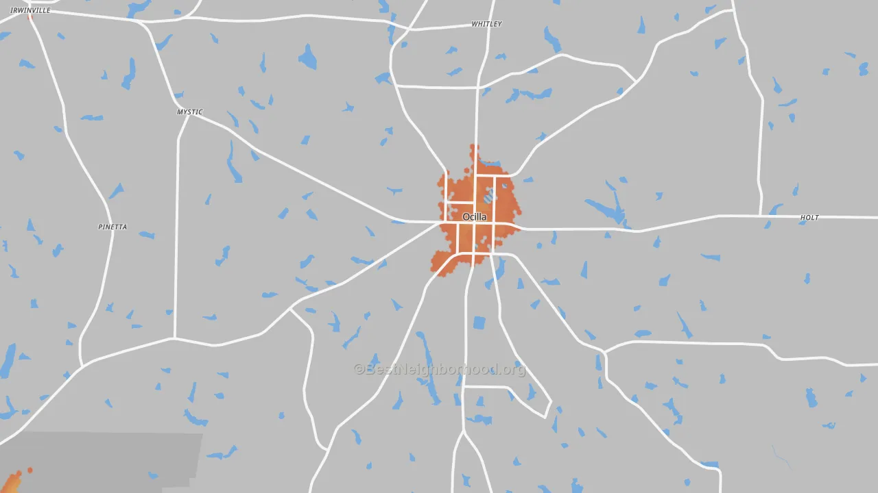 Bike Grade map of Ocilla, GA
