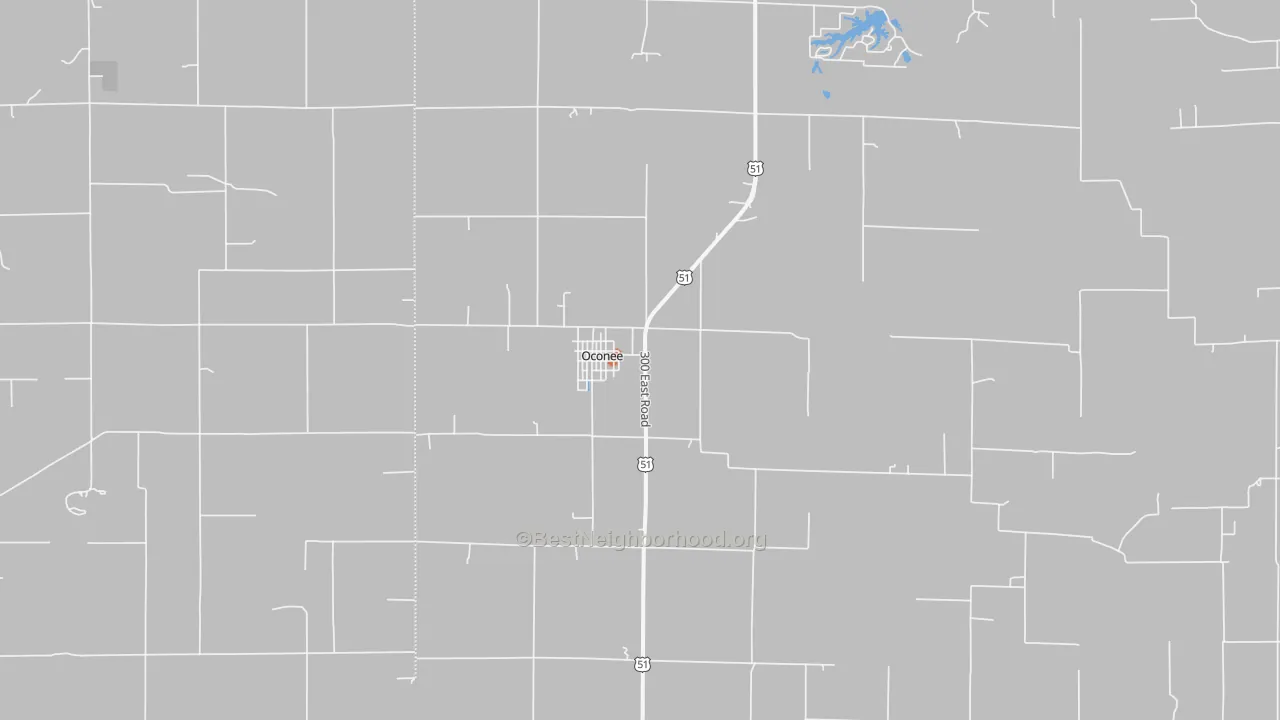Bike Grade map of Oconee, IL