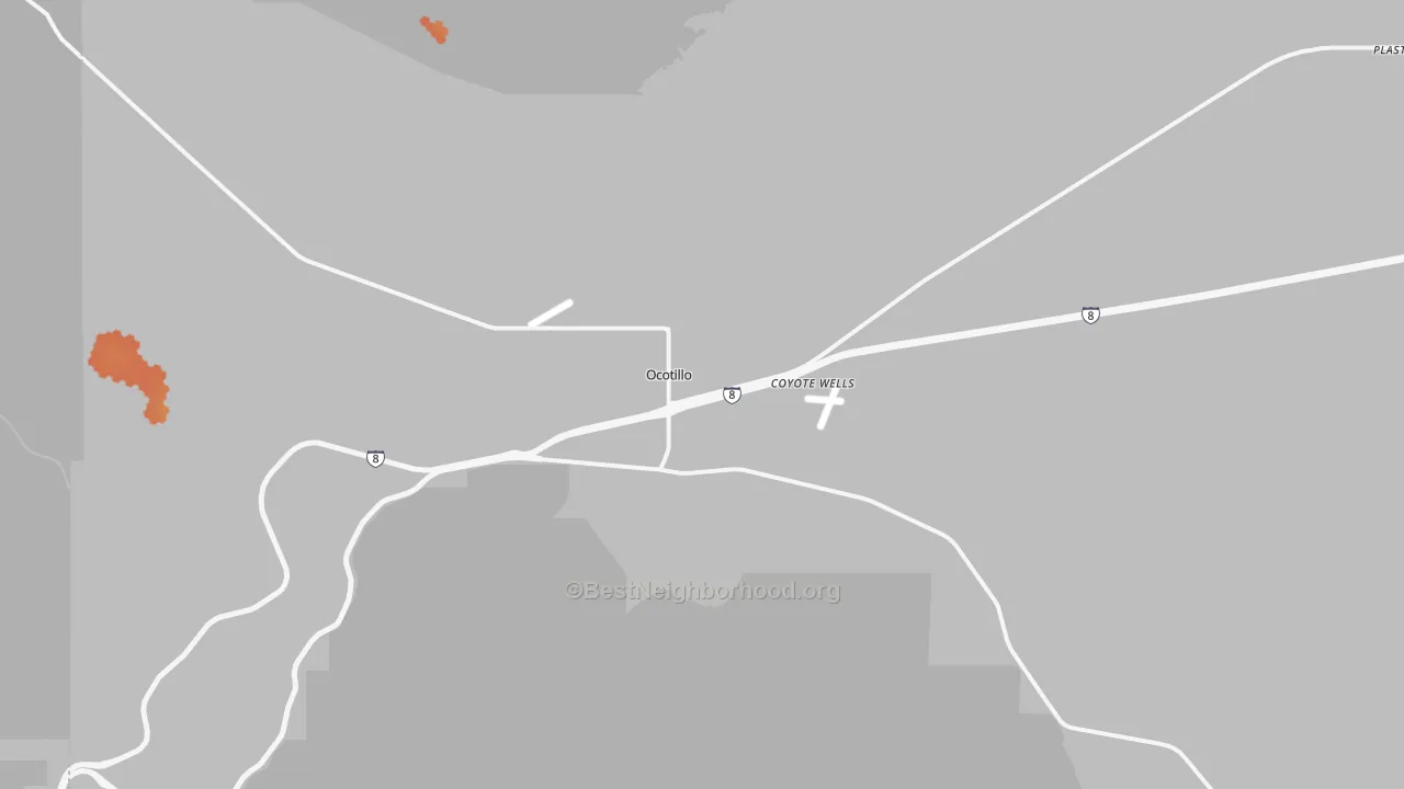 Bike Grade map of Ocotillo, CA