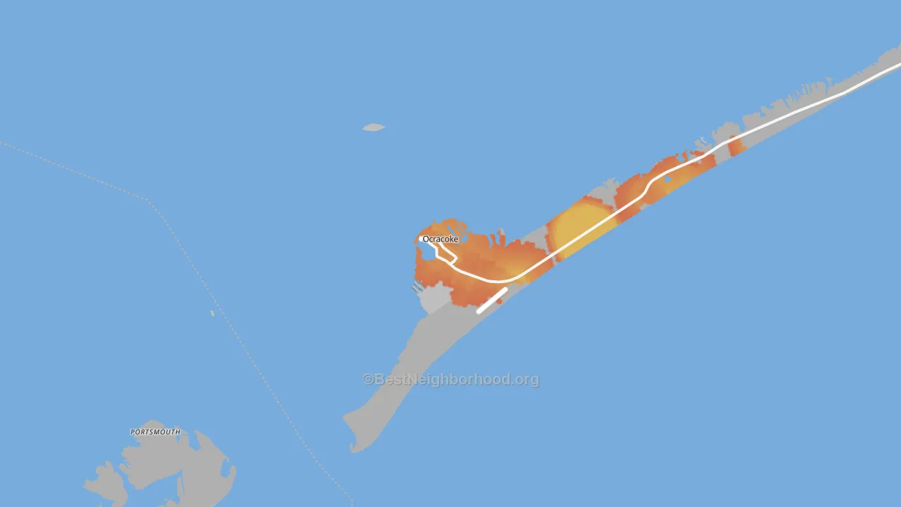 Bike Grade map of Ocracoke, NC