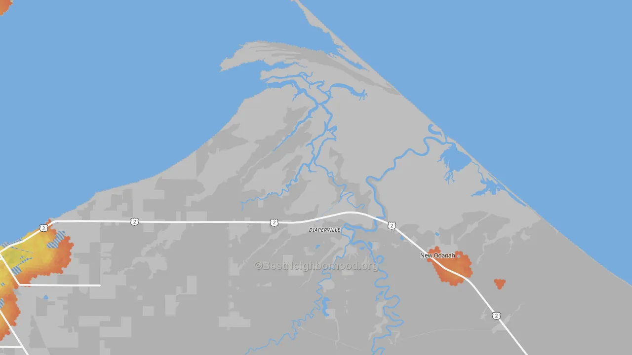 Bike Grade map of Odanah, WI
