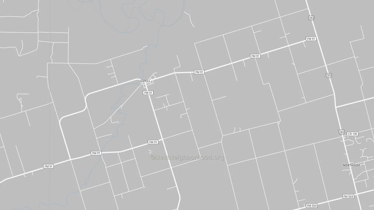 Bike Grade map of Odell, TX