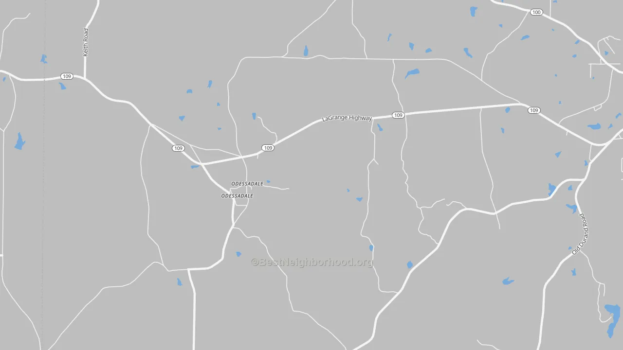 Bike Grade map of Odessadale, GA