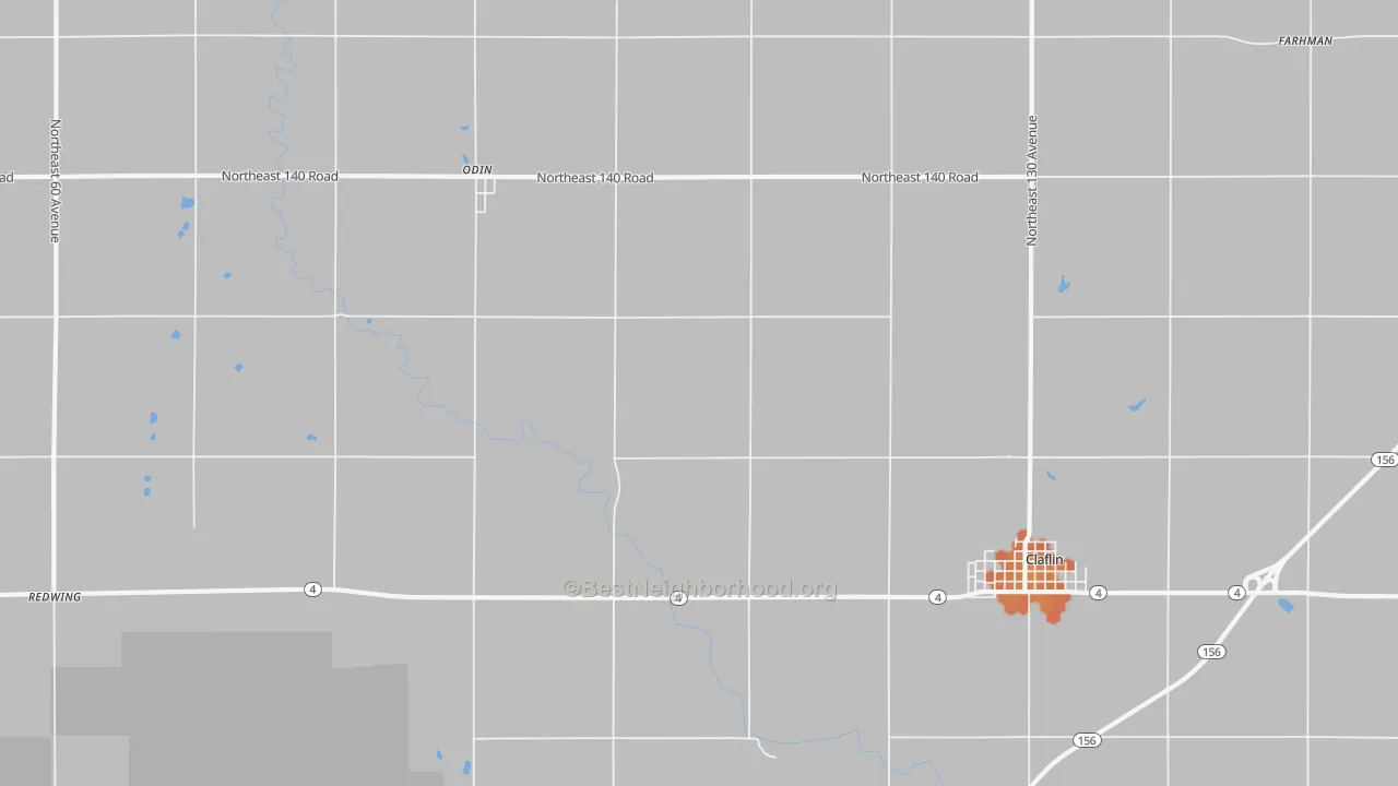 Bike Grade map of Odin, KS