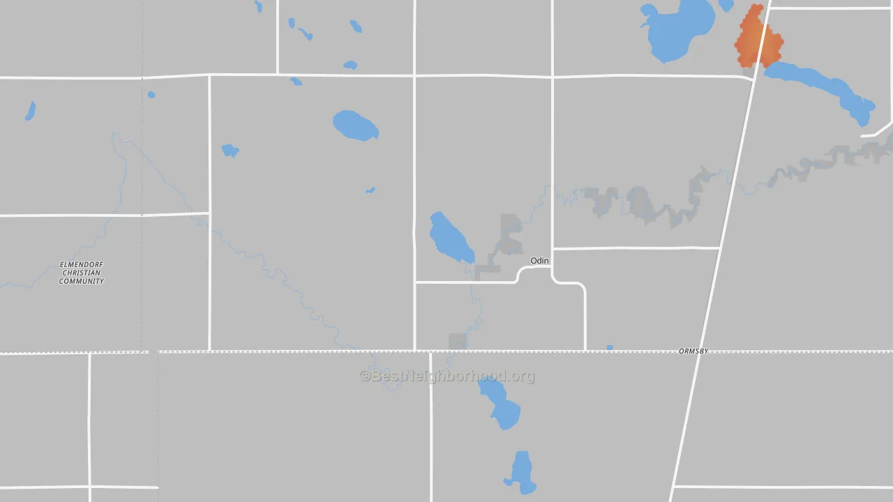 Bike Grade map of Odin, MN