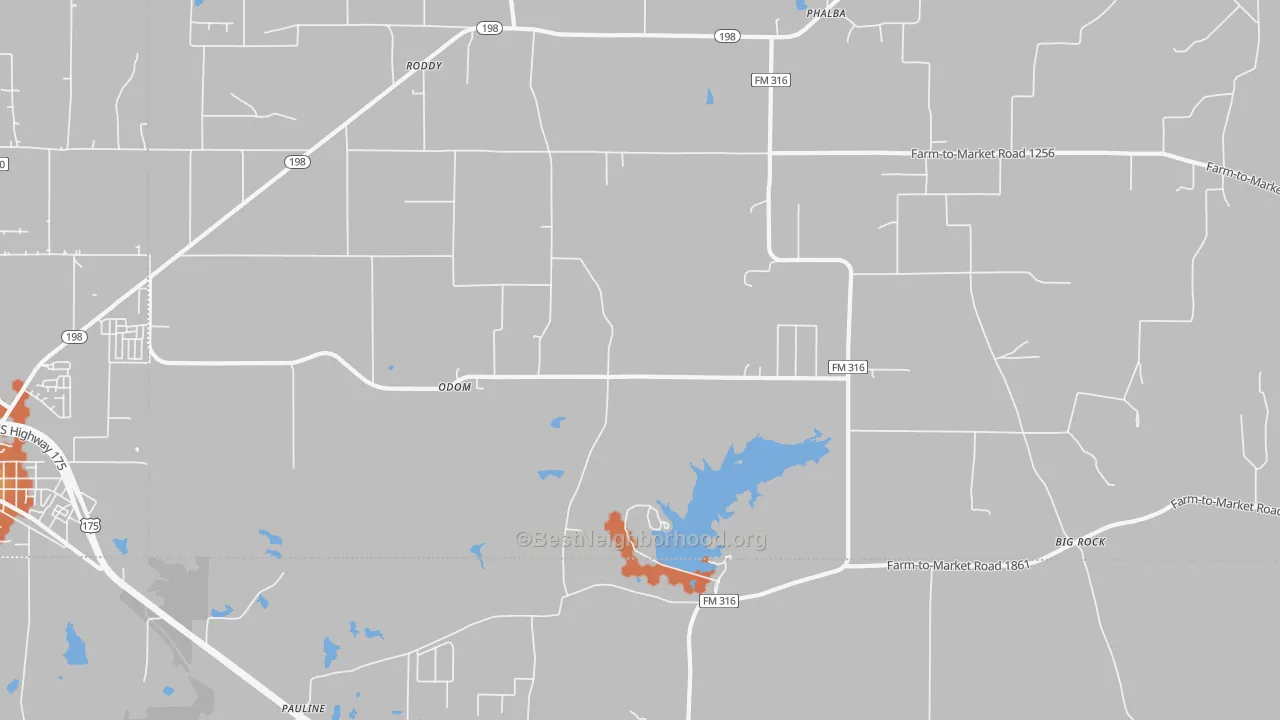 Bike Grade map of Odom, TX