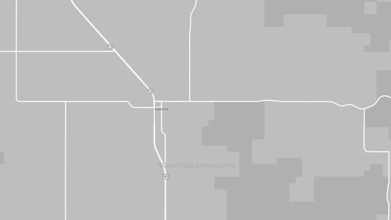 Bike Grade map of Oelrichs, SD