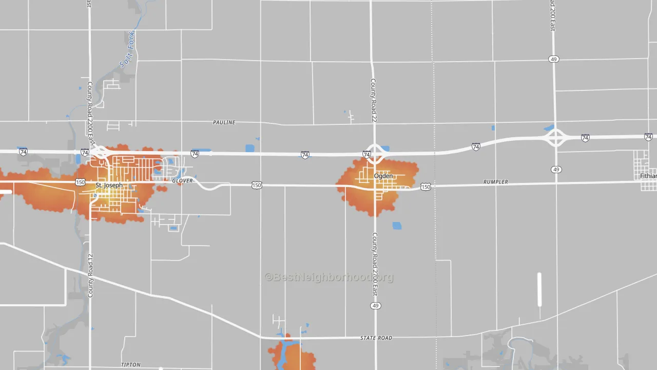 Bike Grade map of Ogden, IL