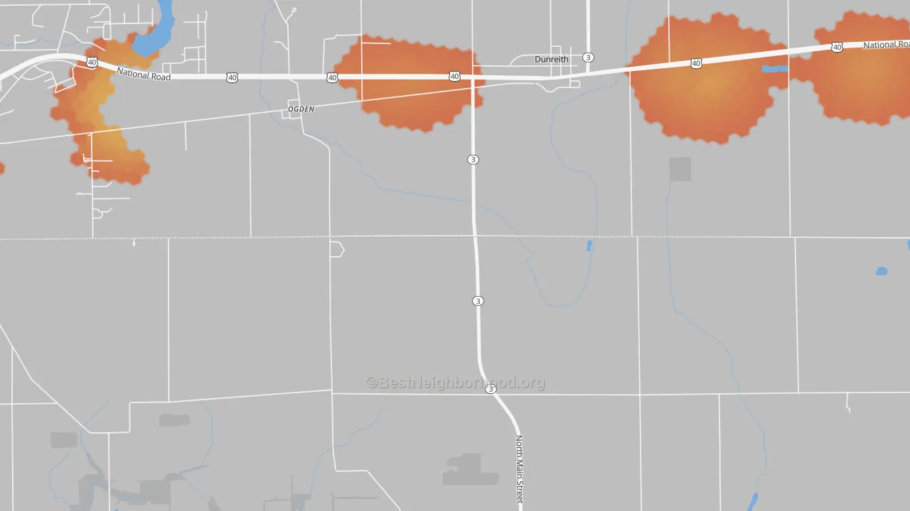 Bike Grade map of Ogden, IN