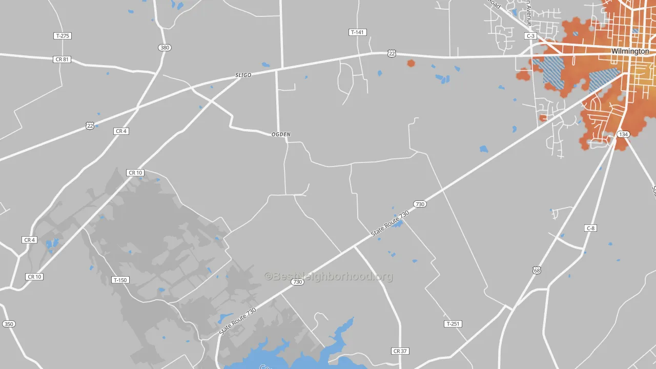 Bike Grade map of Ogden, OH