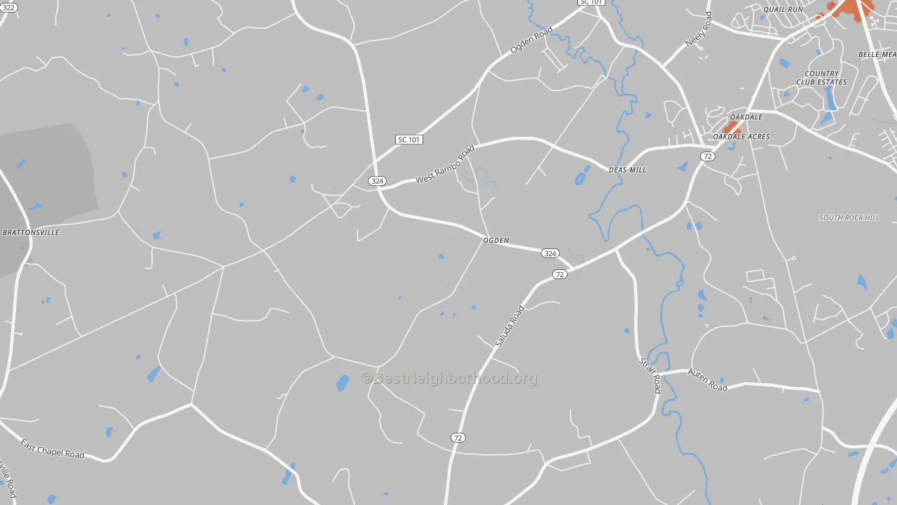 Bike Grade map of Ogden, SC