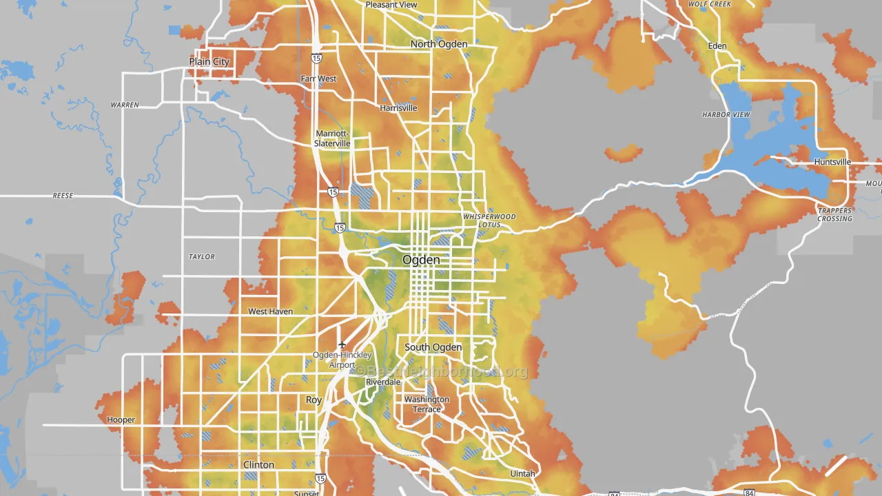 Bike Grade map of Ogden, UT